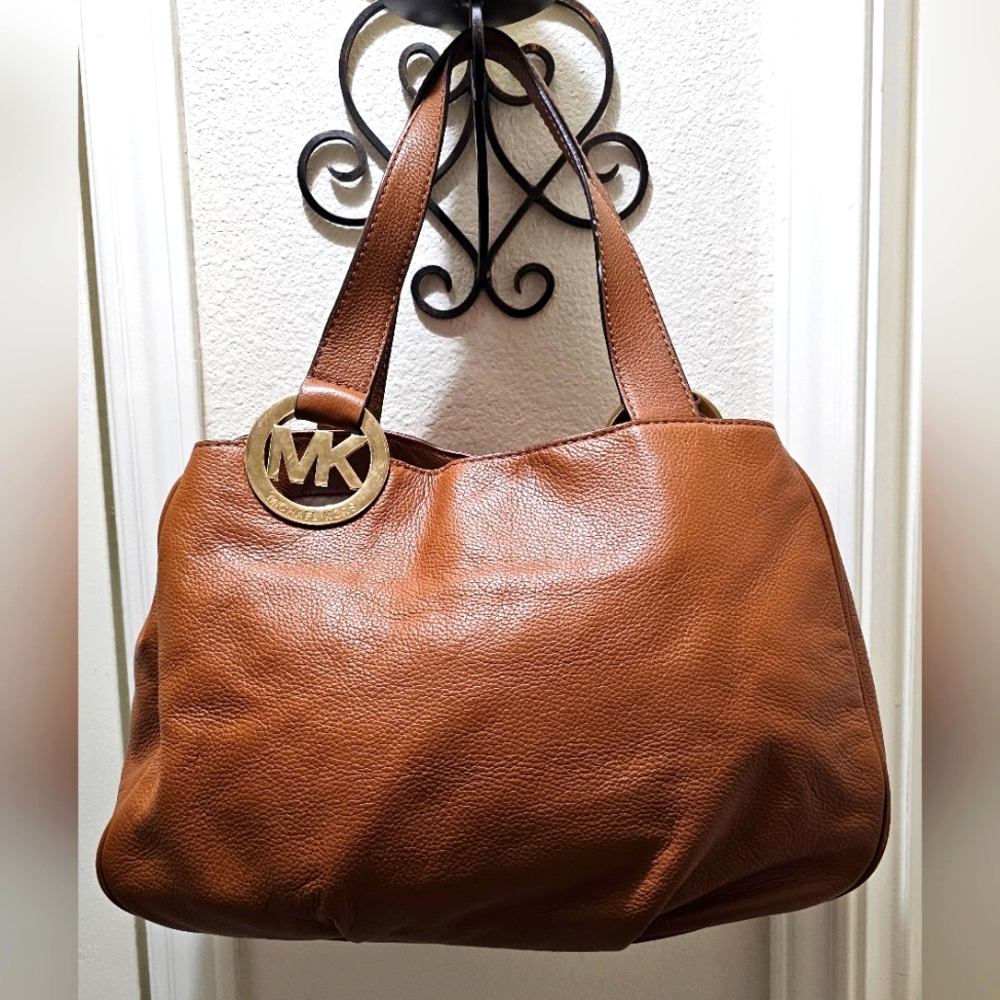 Michael Kors Large Caramel Brown Fulton East West Tote EUC 2 Callouts see pics - Picture 1 of 16